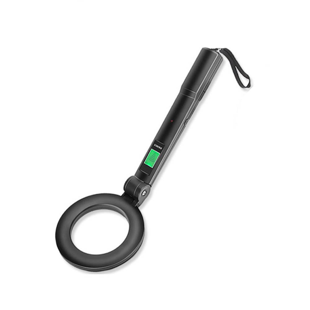 Высокочувствительный складной металлоискатель 360 градусов Ручной ручной сканер металла ЖК-дисплей Точное местоположение чёрный